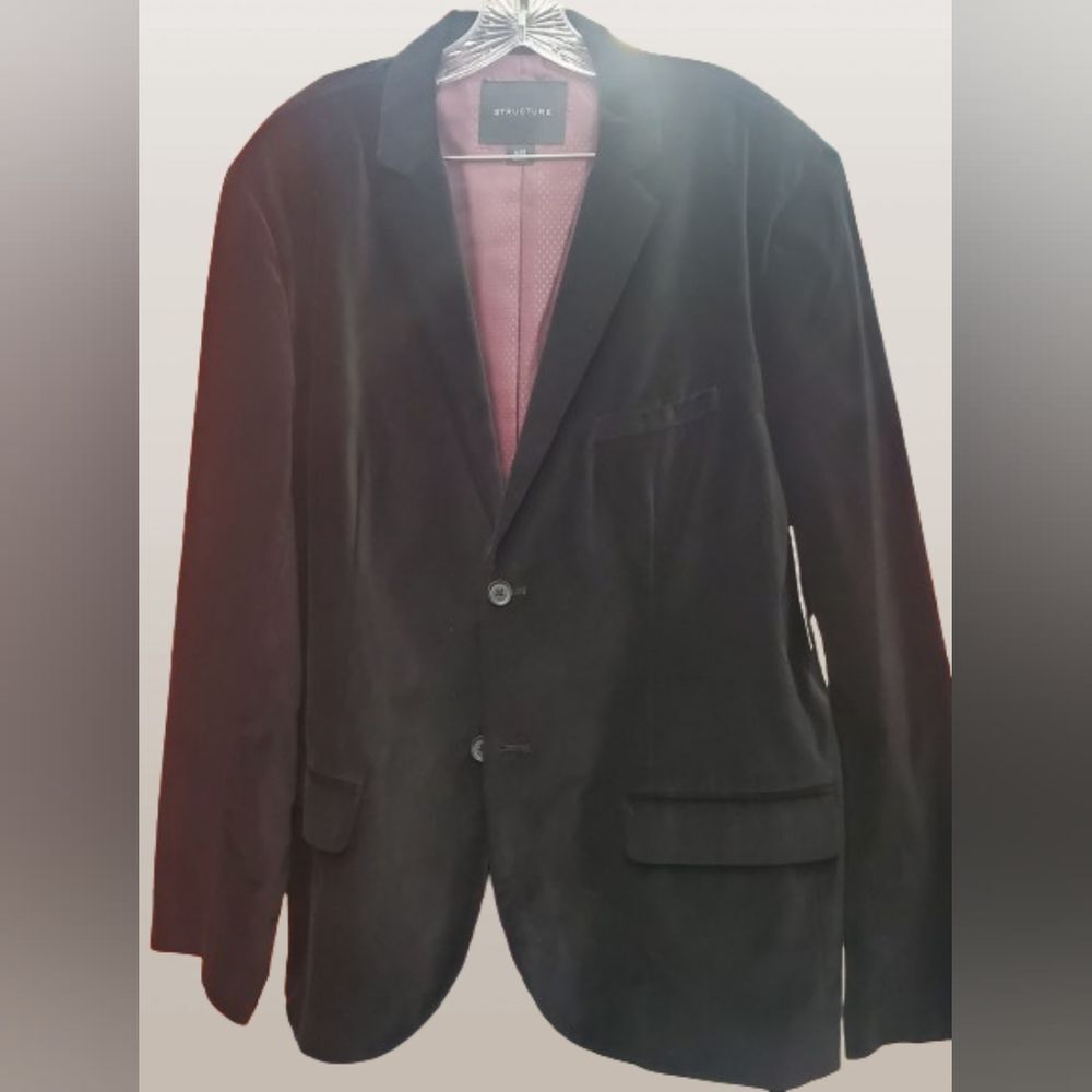 Structure men's black velvet blazer